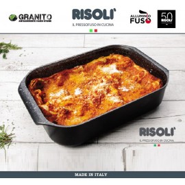 Антипригарная емкость Granito Hardstone для духовки, 40 х 26 см, литой алюминий, Risoli