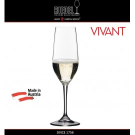 VIVANT Набор бокалов для игристых вин и шампанского, 4 шт, 290 мл, бессвинцовый хрусталь, Riedel, Австрия