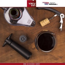 Аксессуары для вина: вакуумный насос черный, 1 вакуумная пробка, Vacu Vin