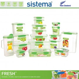 Набор контейнеров, FRESH зеленый, 3 шт по 1 л, эко-пластик пищевой, SISTEMA