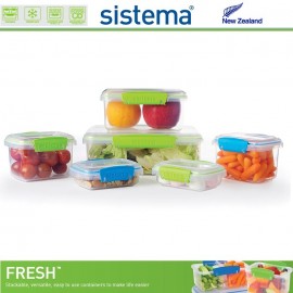 Набор контейнеров для сэндвичей, FRESH зеленый, 3 шт по 450 мл, эко-пластик пищевой, SISTEMA