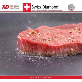Антипригарная кастрюля Induction XD 6124ic, 5.2 литра, D 24 см, алмазное покрытие XD Classic, Swiss Diamond