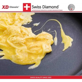 Антипригарная глубокая сковорода XD 6526c с крышкой, D 26 см, алмазное покрытие XD Classic, Swiss Diamond