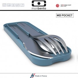 Набор из 3 столовых приборов MB Pocket Denim в футляре, Monbento