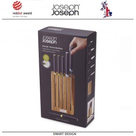 Набор кухонных ножей ELEVATE Bamboo на подставке, 6 предметов, Joseph Joseph, Великобритания