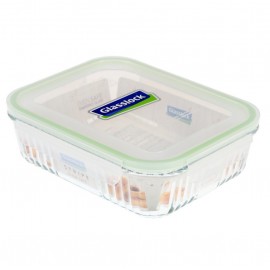 Контейнер для духовки, СВЧ, холодильника, 3,6 л, рифленое жаропрочное стекло, серия RETRO Type, GlassLock