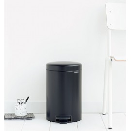 Бак мусорный с педалью, 12 л, H 40, цвет черный, серия New Icon, Brabantia