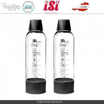 Дополнительные бутылки для устройства для газирования воды, 2 шт, 1 л, Isi