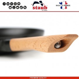Сковорода Pan чугунная с деревянной ручкой, D 26 см, эмаль, Staub