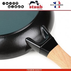Сковорода Pan чугунная с деревянной ручкой, D 24 см, эмаль, Staub
