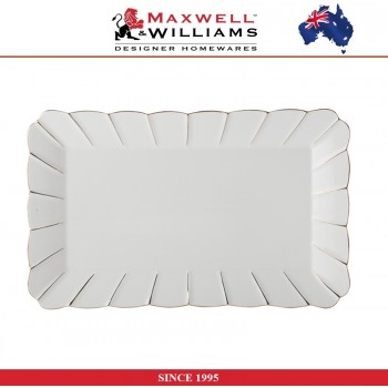 Блюдо Blush для кекса, пирожных, в подарочной упаковке, фарфор, белый - золото, Maxwell & Williams