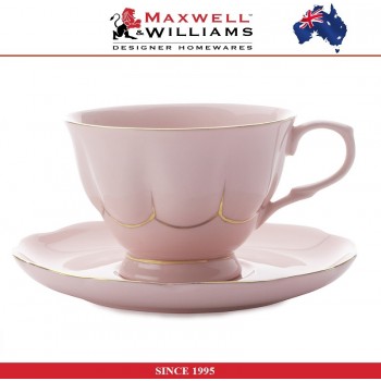 Пара чайная Blush в подарочной упаковке, 250 мл, фарфор, розовый- золото, Maxwell & Williams