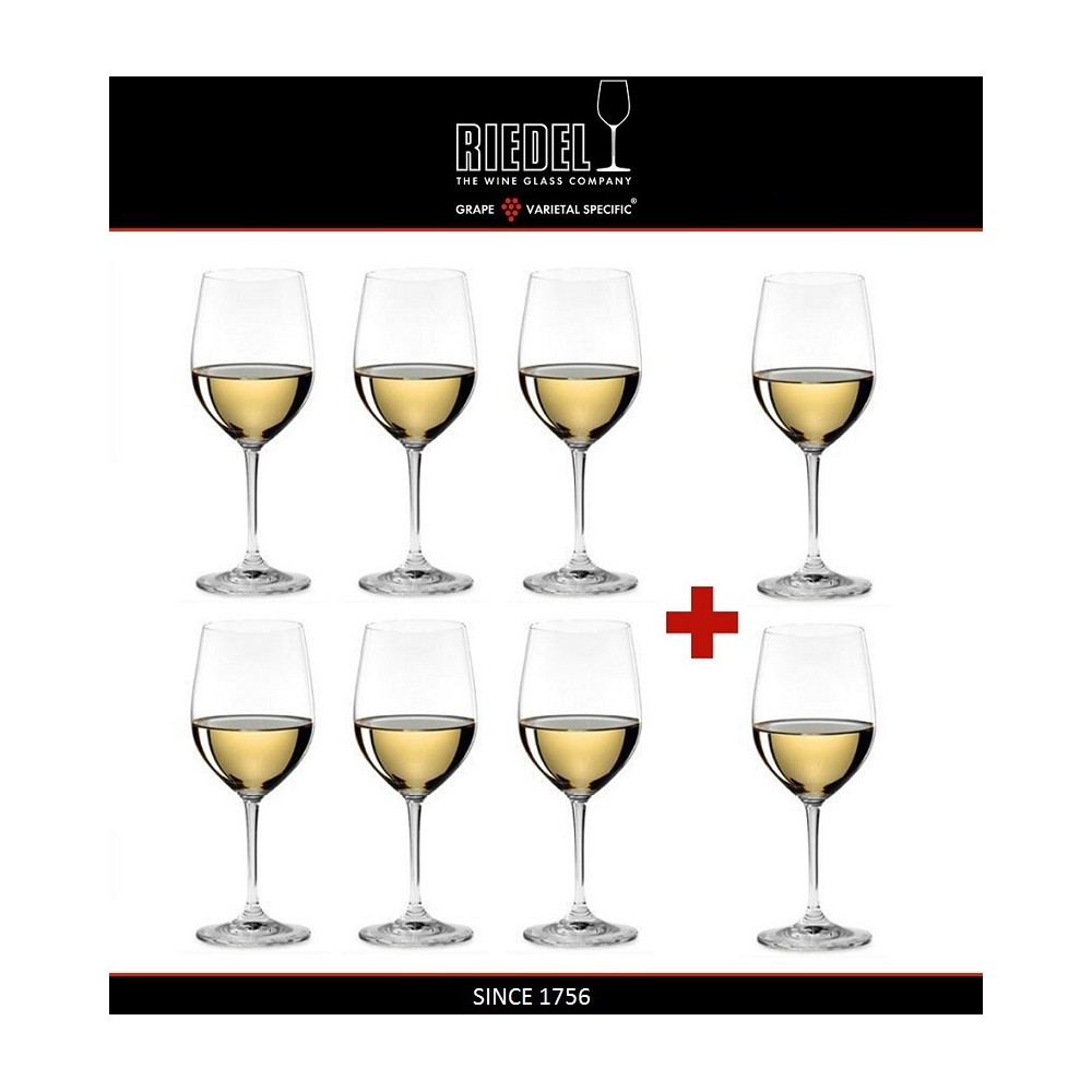 Набор бокалов для белых вин "PAY 6 GET 8", 350 мл, машинная выдувка, VINUM, RIEDEL