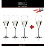 Набор бокалов "PAY 3 GET 4" для шампанского, 340 мл, машинная выдувка, VINUM XL, RIEDEL