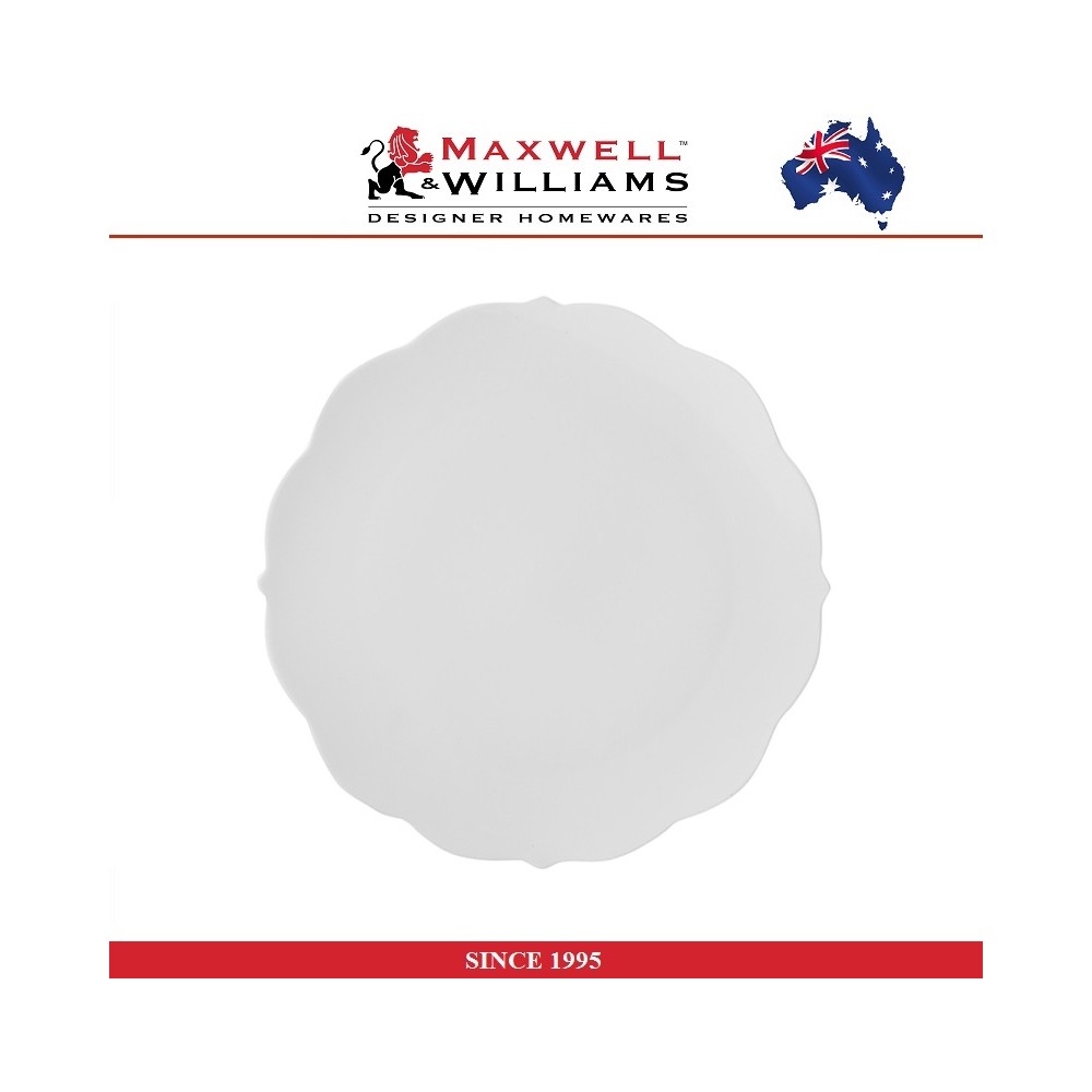 Обеденная тарелка White Rose с волнистым краем, D 22.5 см, фарфор, Maxwell & Williams