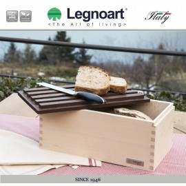 Хлебница CRISPY с крышкой-доской для нарезки, ручная работа, Legnoart