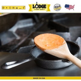 Сковорода порционная, отверстия для ложки, D 9 см, литой чугун, Lodge