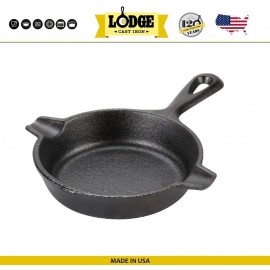 Сковорода порционная, отверстия для ложки, D 9 см, литой чугун, Lodge