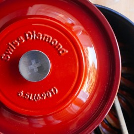 Кастрюля чугунная, 4.7 л, D 25 см, эмалевое покрытие, цвет красный, серия Prestige Cast, Swiss Diamond