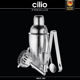 Барный набор в подарочной упаковке, 5 предметов, нержавеющая сталь, Cilio