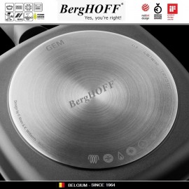 GEM Антипригарная сковорода-гриль для плиты и духовки со съемной ручкой, 24x24 см, BergHOFF