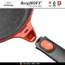 GEM Red Антипригарная сковорода-сотейник со съемной ручкой, 4.6 л, D 28 см, BergHOFF