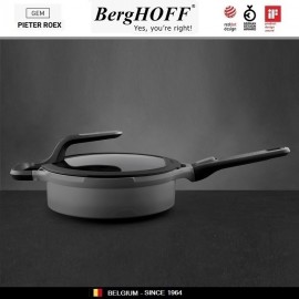 GEM Grey Антипригарная сковорода-сотейник со съемной ручкой, 3.3 л, D 24 см, BergHOFF