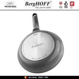 GEM Grey Антипригарная сковорода со съемной ручкой, 2.4 л, D 28 см, BergHOFF