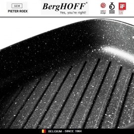 GEM Grey Антипригарная сковорода-гриль со съемной ручкой, 28 см, BergHOFF