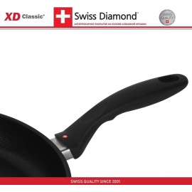 Антипригарная сковорода XD 6420c с крышкой, D 20 см, алмазное покрытие XD Classic, Swiss Diamond