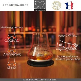 Бокал LES IMPITOYABLES для дегустации виски, коньяка, рома на охлаждающей подставке, PEUGEOT VIN, Франция