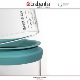 Банка STACKABLE с мерным стаканом, 1000 мл, стекло, голубой, Brabantia