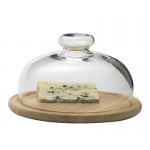 Поднос для сыра с крышкой, D 16 см, H 11 см, бук, стекло, Trendglas, Венгрия