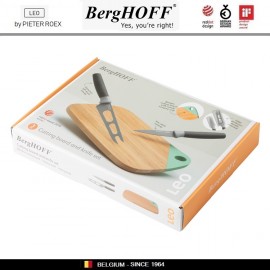 LEO Комплект для нарезки и подачи сыра и фруктов: доска и 2 специальных ножа, BergHOFF