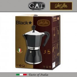 Кофеварка гейзерная BLACK STAR на 3 чашки, алюминий пищевой, G.A.T.