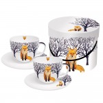 Набор чашек для капучино в подарочной коробке winter fox, Paperproducts Design