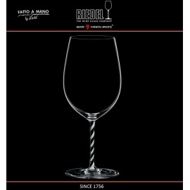 Бокал для белых и красных вин Bordeaux Grand Cru, объем 860 мл, черно-белая ножка, ручная выдувка, FATTO A MANO, RIEDEL