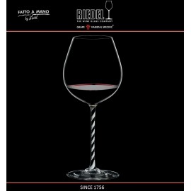 Бокал для красных вин Pinot Noir, объем 705 мл, черно-белая ножка, ручная выдувка, FATTO A MANO, RIEDEL