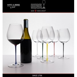 Бокал для красных вин Pinot Noir, объем 705 мл, белая ножка, ручная выдувка, FATTO A MANO, RIEDEL