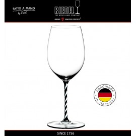 Бокал для красных вин Cabernet и Merlot, объем 625 мл, черно-белая ножка, ручная выдувка, FATTO A MANO, RIEDEL
