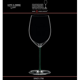 Бокал для красных вин Cabernet и Merlot, объем 625 мл, зеленая ножка, ручная выдувка, FATTO A MANO, RIEDEL