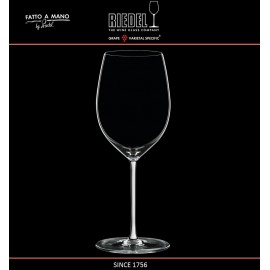 Бокал для красных вин Cabernet и Merlot, объем 625 мл, белая ножка, ручная выдувка, FATTO A MANO, RIEDEL