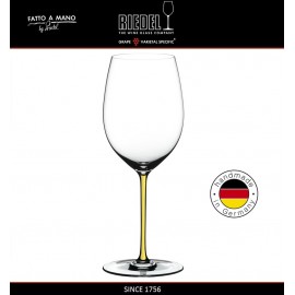 Бокал для красных вин Cabernet и Merlot, объем 625 мл, желтая ножка, ручная выдувка, FATTO A MANO, RIEDEL