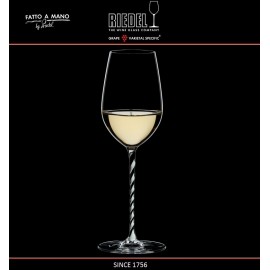 Бокал для белых и красных вин Riesling, Zinfandel, объем 395 мл, черно-белая ножка, ручная выдувка, FATTO A MANO, RIEDEL