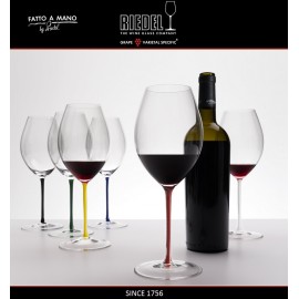Набор бокалов FATTO A MANO ручной выдувки для красных вин Cabernet и Merlot, 6 шт по 625 мл, хрусталь, Riedel