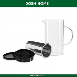 Заварочный кувшин GRUS с фильтром для чая и горячих напитков, 1 литр, термостойкое стекло, DOSH