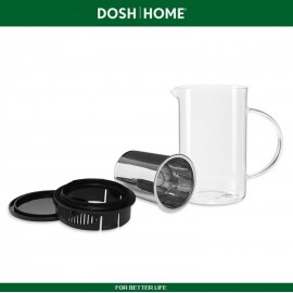 Заварочный кувшин GRUS с фильтром для чая и горячих напитков, 0.8 литра, термостойкое стекло, DOSH