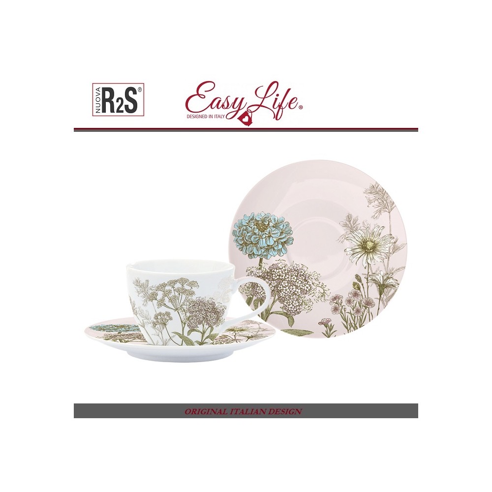 Пара чайная Botanica, 0.24 л, цвет розовый, фарфор, Easy Life