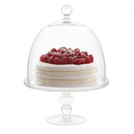 Подставка для торта, десерта с крышкой, D 28 см, H 37, стекло, ручная работа, Luigi Bormioli