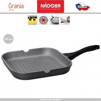GRANIA Антипригарная гриль-сковорода, 28 х 28 см, индукционное дно, Nadoba